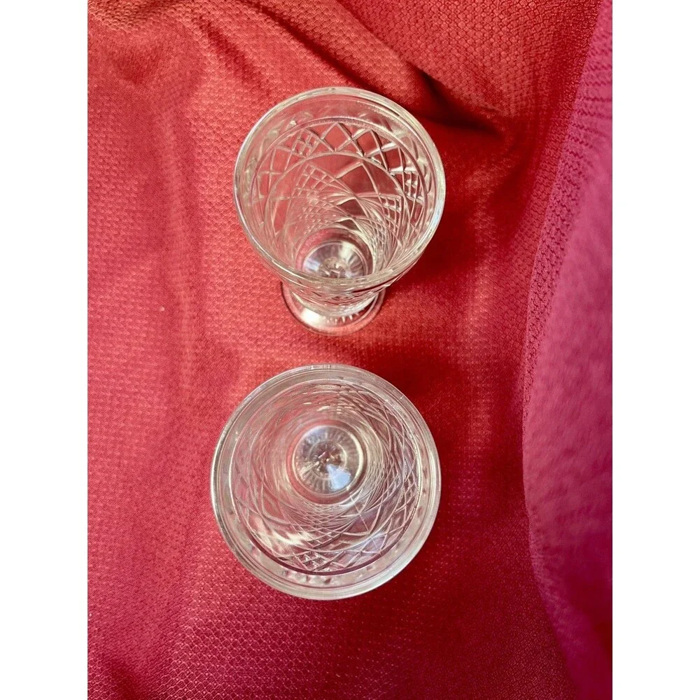 Set Of 2 Hazel Atlas 1950s Big Top Peanut Butter Footed Water Glasses Vintage
